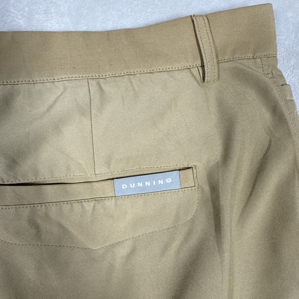Dunning Everbest Golf Chino Shorts Mens Beige Khaki Flat Front Size 38 *Flaw - Picture 3 of 10